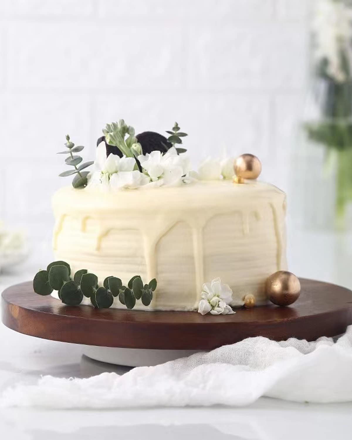 Amazon｜iToids ケーキスタンド 結婚式 10インチ アカシア木製回転